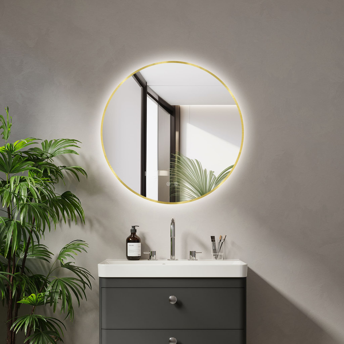 LED-spegel Ares Gold / Black