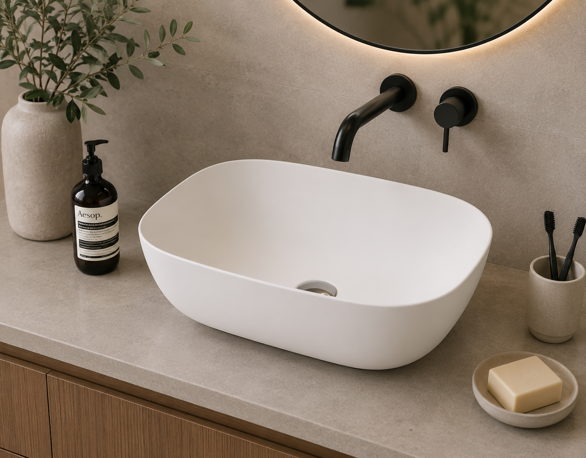Bänktvättställ i porslin HORUS