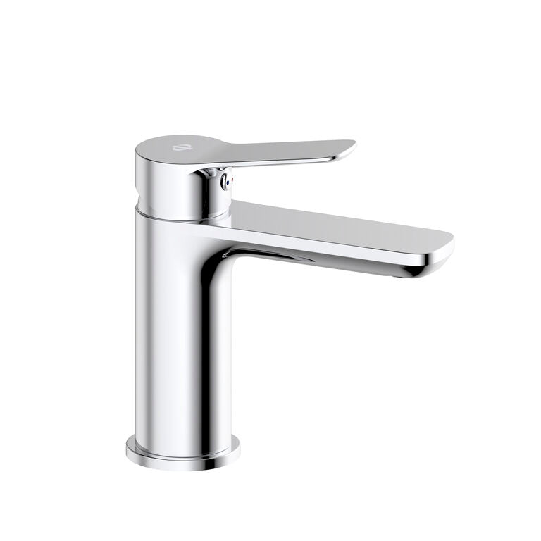 Badrumsmöbelset VOLUM med tvättställ + LED-spegel + 140 cm högskåp + ettgreppsblandare – stäppfärg – 80/100/120 cm