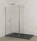 Walk-in-duschvägg med fast panel + slagdörr SCREEN