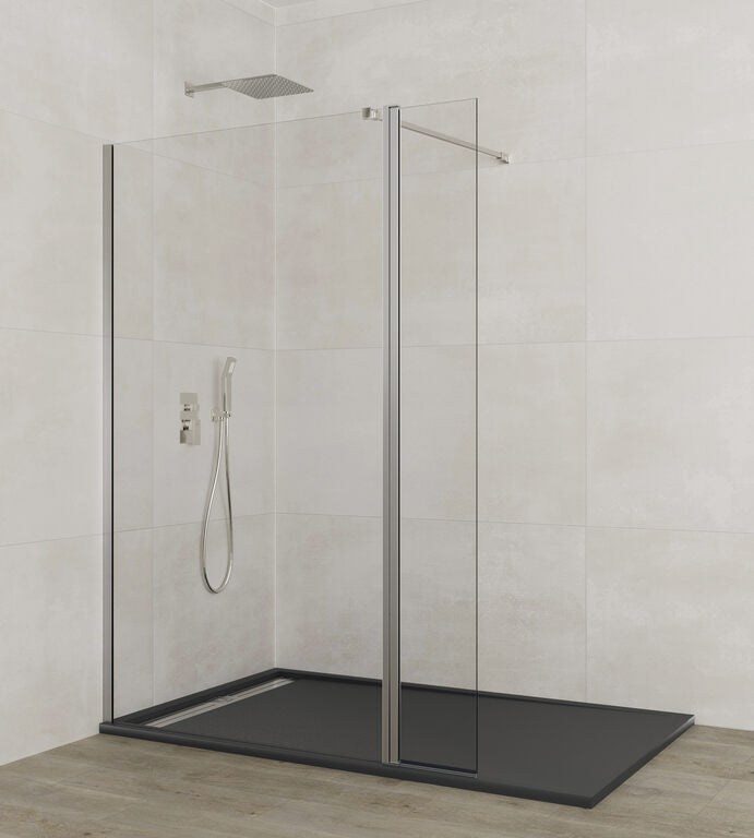 Walk-in-duschvägg med fast panel + slagdörr SCREEN
